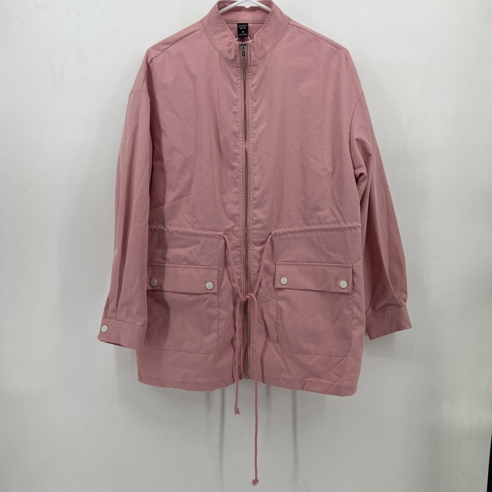 EMERY ROSE Zip-Up Stand Collar Long Sleeve Fitted Jacket Women's Short Jacket M